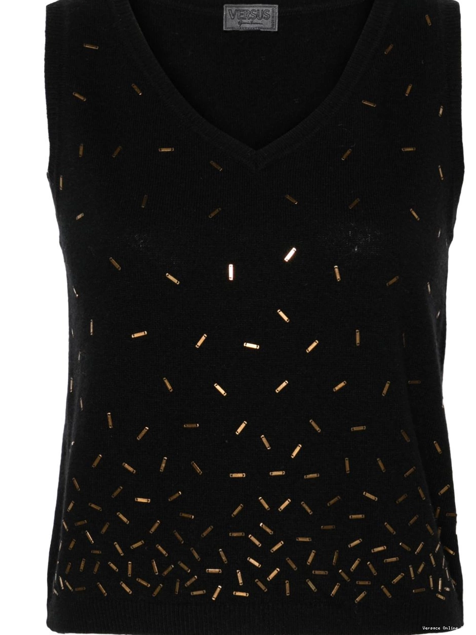 Affordable plaque-embellished Women vest Versace 2000s knitted 0417